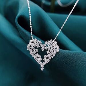 Minimalist Open Heart Silver Necklace